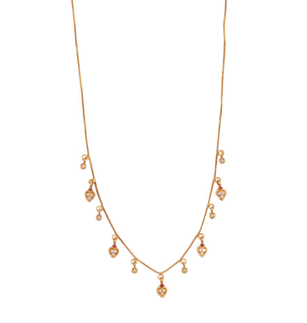 Heart Motif Gold Plated Necklace