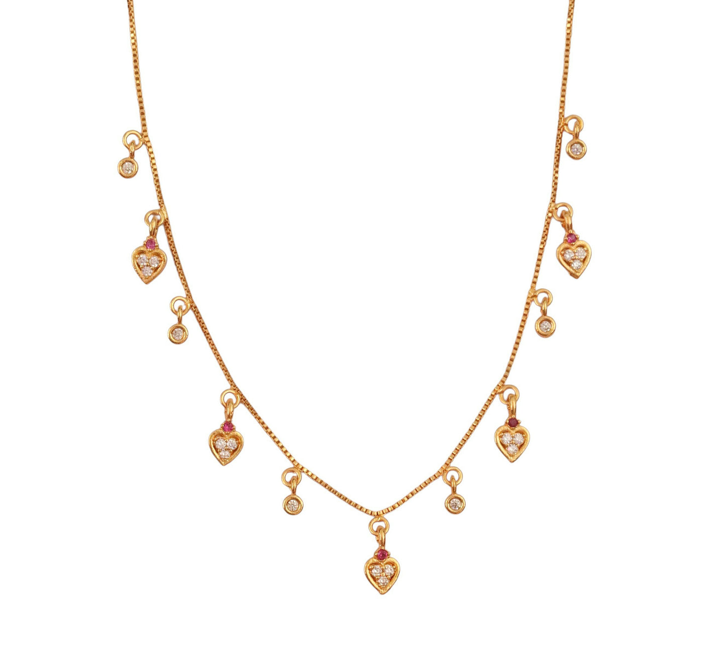 Heart Motif Gold Plated Necklace