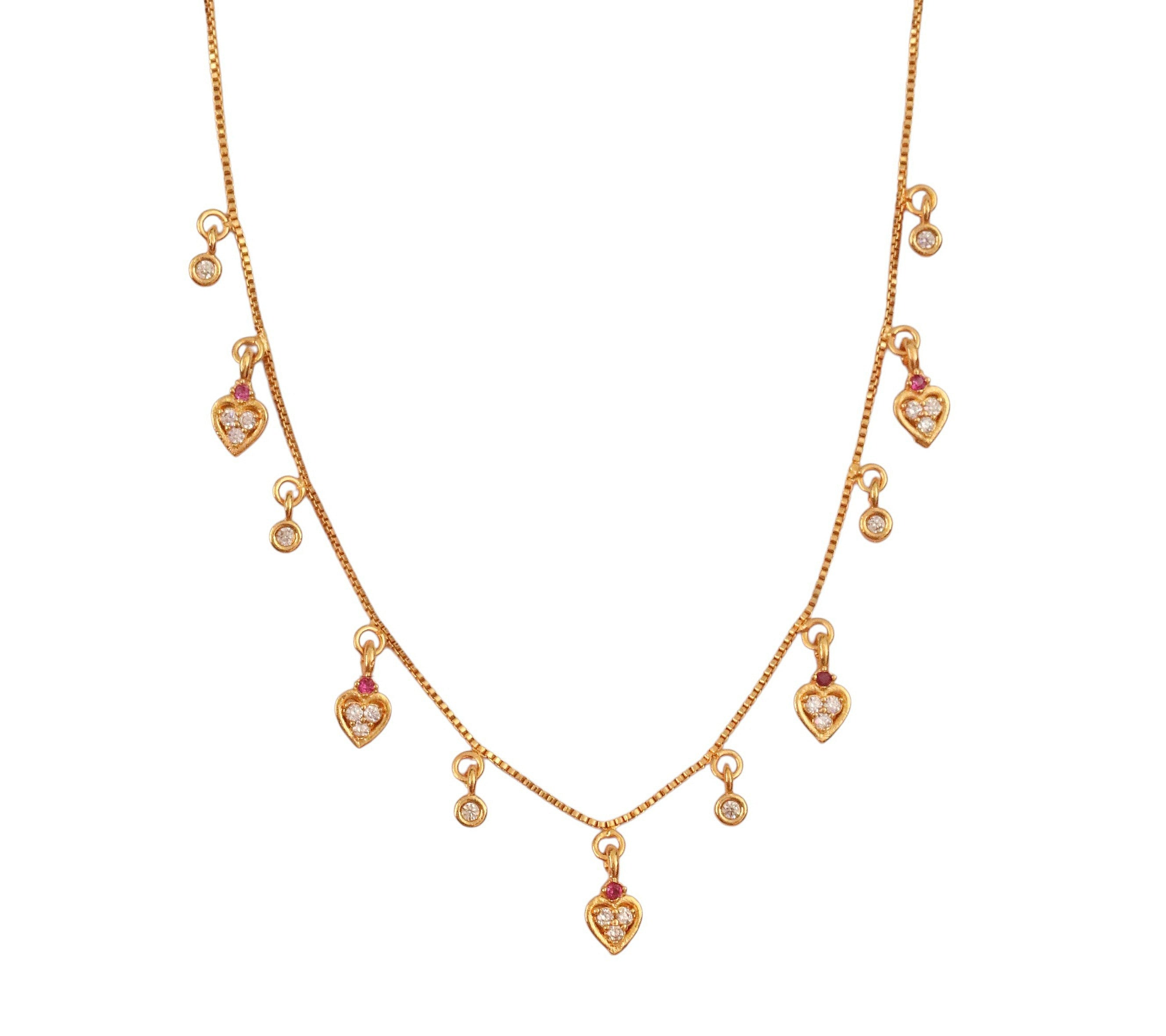 Heart Motif Gold Plated Necklace