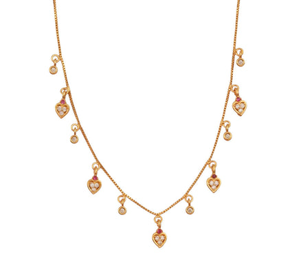 Heart Motif Gold Plated Necklace