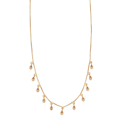 Radiant Teardrop Gold Plated Necklace