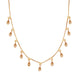 Gold Plated American Diamond Charm Necklace with Dangling Drop Charms