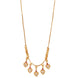 Gold Plated American Diamond Heart Charm Necklace with Stone Studded Dangle Charms
