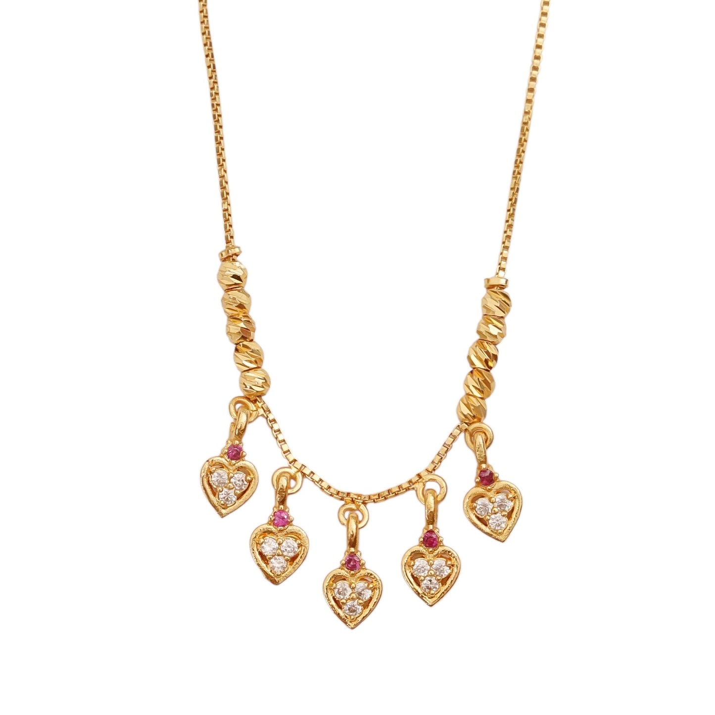 Elegant Heart Pendant Gold Plated Necklace