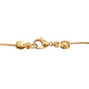 Gold Plated American Diamond Heart Charm Necklace with Stone Studded Dangle Charms