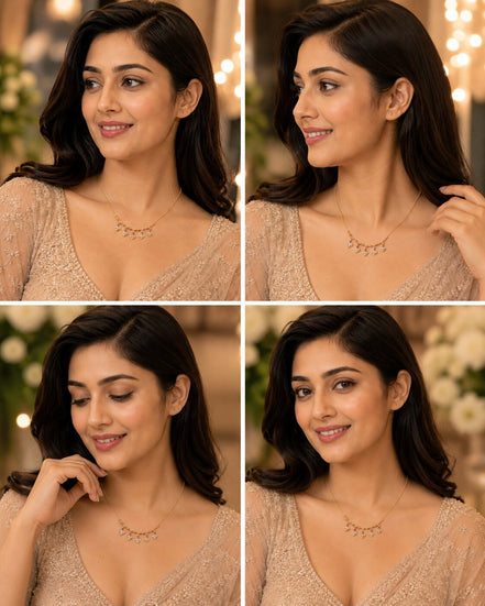 Elegant Heart Pendant Gold Plated Necklace