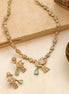 Designer Bird Pendant Mehendi Plated Necklace Set with Earrings