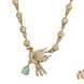 Designer Bird Pendant Mehendi Plated Necklace Set with Earrings