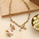 Designer Bird Pendant Mehendi Plated Necklace Set with Earrings