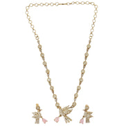 Designer Bird Pendant Mehendi Plated Necklace Set with Earrings