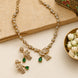 Designer Bird Pendant Mehendi Plated Necklace Set with Earrings