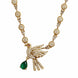 Designer Bird Pendant Mehendi Plated Necklace Set with Earrings