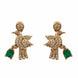 Designer Bird Pendant Mehendi Plated Necklace Set with Earrings