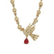 Designer Bird Pendant Mehendi Plated Necklace Set with Earrings