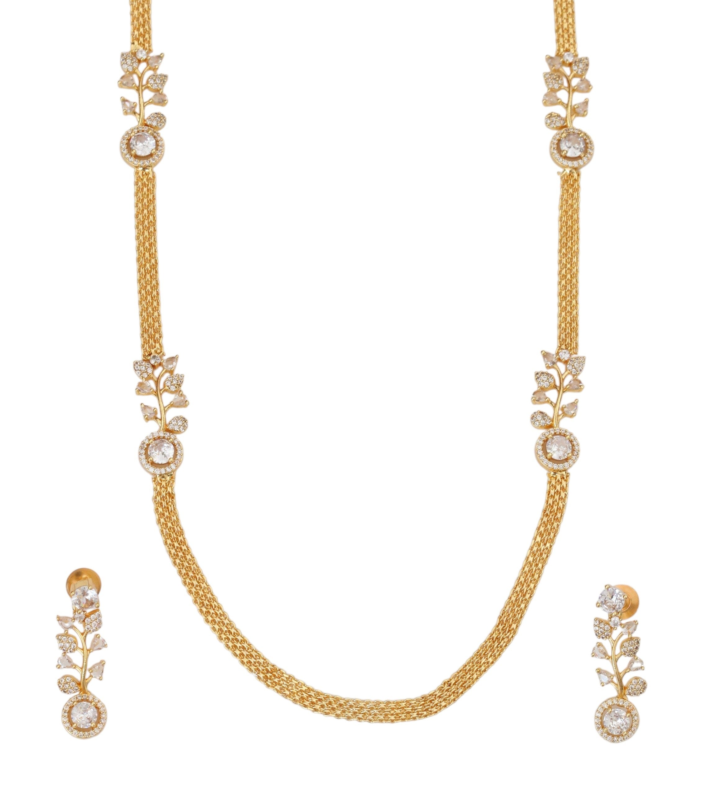 Leaflet Gold Plated Necklace Set