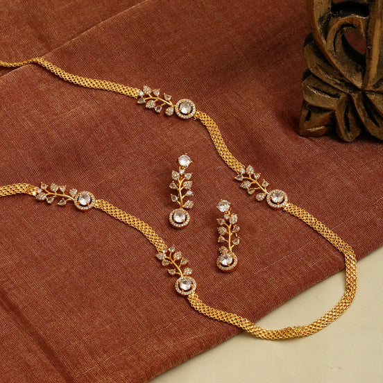 Leaflet Gold Plated Necklace Set