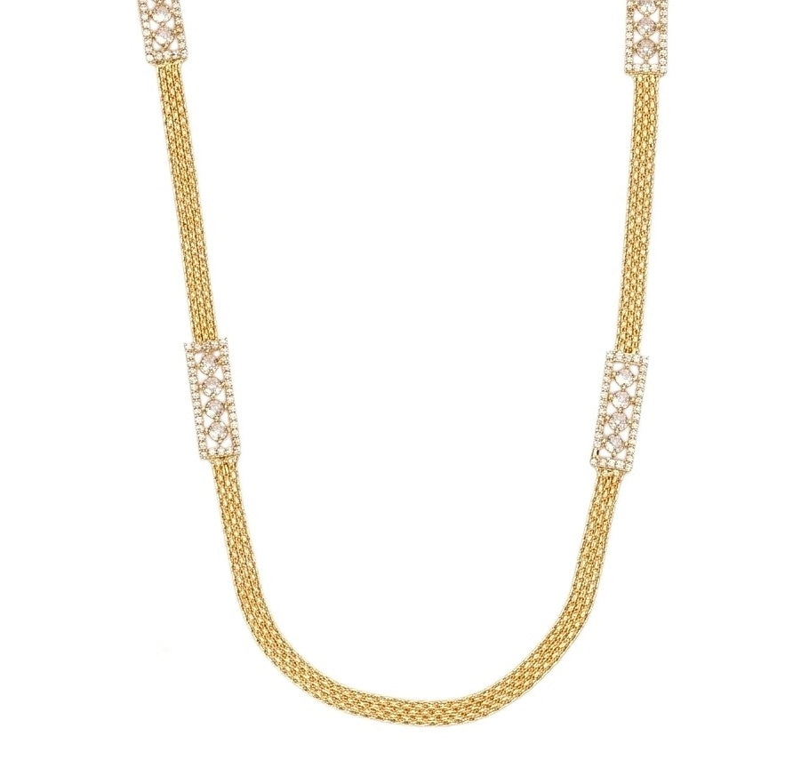 Radiant Crystal Gold Plated Necklace Set