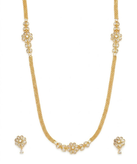 Radiant Floral Gold Plated Necklace Set