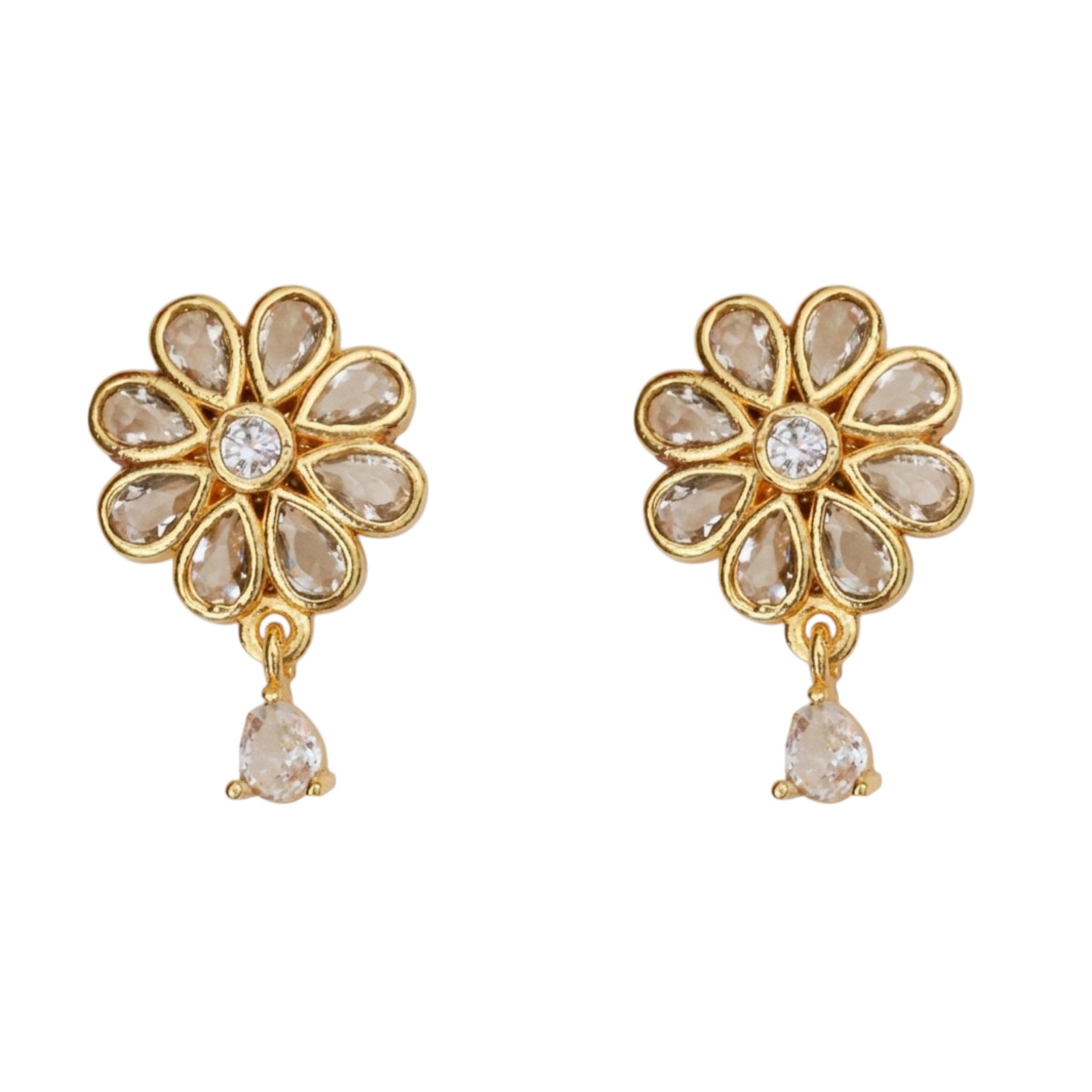 Radiant Floral Gold Plated Necklace Set