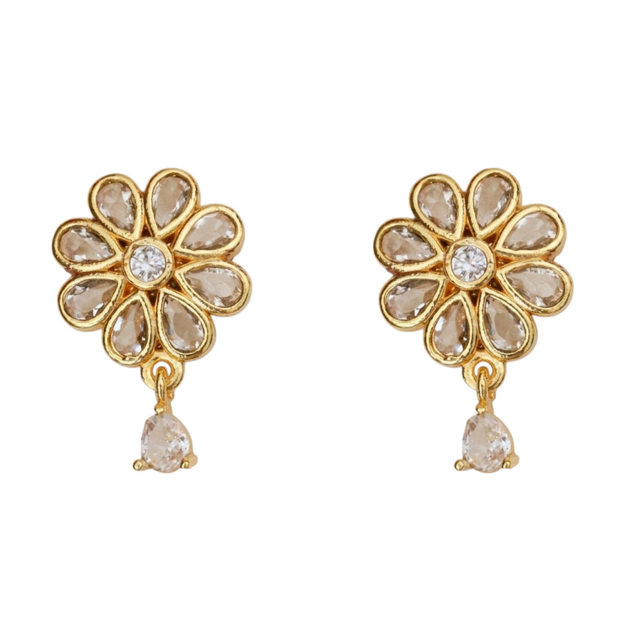 Radiant Floral Gold Plated Necklace Set