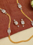 Leaflet Bridged Gold Silver Necklace Set