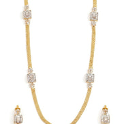 Leaflet Bridged Gold Silver Necklace Set