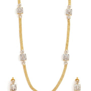 Leaflet Bridged Gold Silver Necklace Set