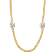 Leaflet Bridged Gold Silver Necklace Set