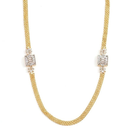 Leaflet Bridged Gold Silver Necklace Set
