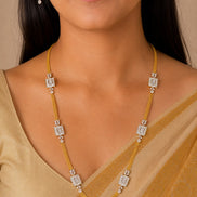Leaflet Bridged Gold Silver Necklace Set