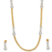 Leaflet Oval Gold Silver Necklace Set