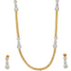 Leaflet Oval Gold Silver Necklace Set