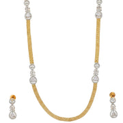 Leaflet Oval Gold Silver Necklace Set