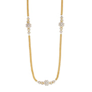 Radiant Floral Gold Silver Plated Necklace Set