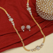 Radiant Floral Gold Silver Plated Necklace Set