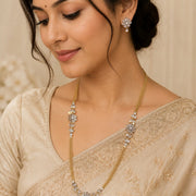 Radiant Floral Gold Silver Plated Necklace Set