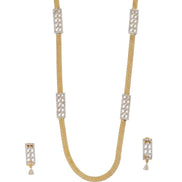 Radiant Crystal Gold Silver Plated Necklace Set