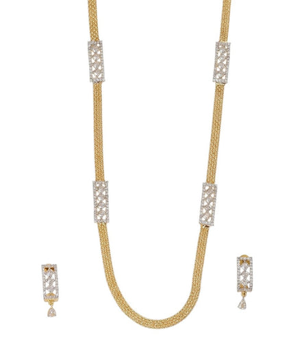 Radiant Crystal Gold Silver Plated Necklace Set