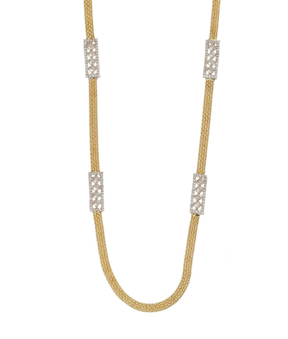 Radiant Crystal Gold Silver Plated Necklace Set