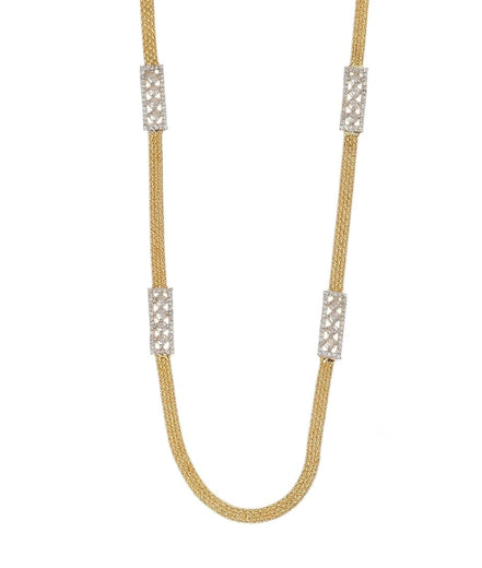 Radiant Crystal Gold Silver Plated Necklace Set