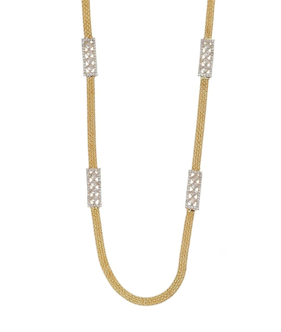 Radiant Crystal Gold Silver Plated Necklace Set