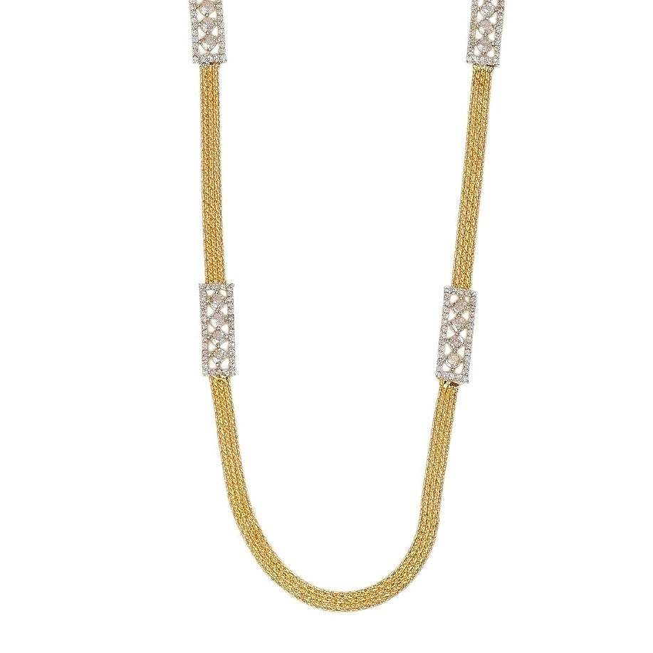 Radiant Crystal Gold Silver Plated Necklace Set