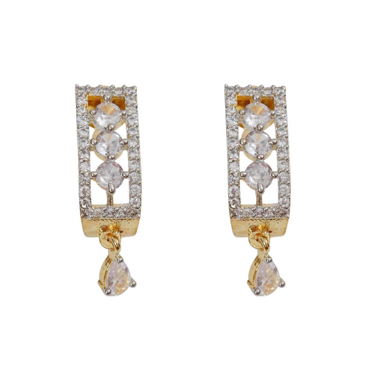 Radiant Crystal Gold Silver Plated Necklace Set
