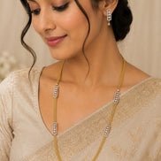 Radiant Crystal Gold Silver Plated Necklace Set