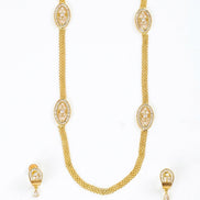 Gloomered Oval Gold Plated Necklace Set