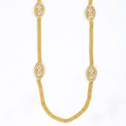 Gloomered Oval Gold Plated Necklace Set