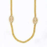 Gloomered Oval Gold Plated Necklace Set