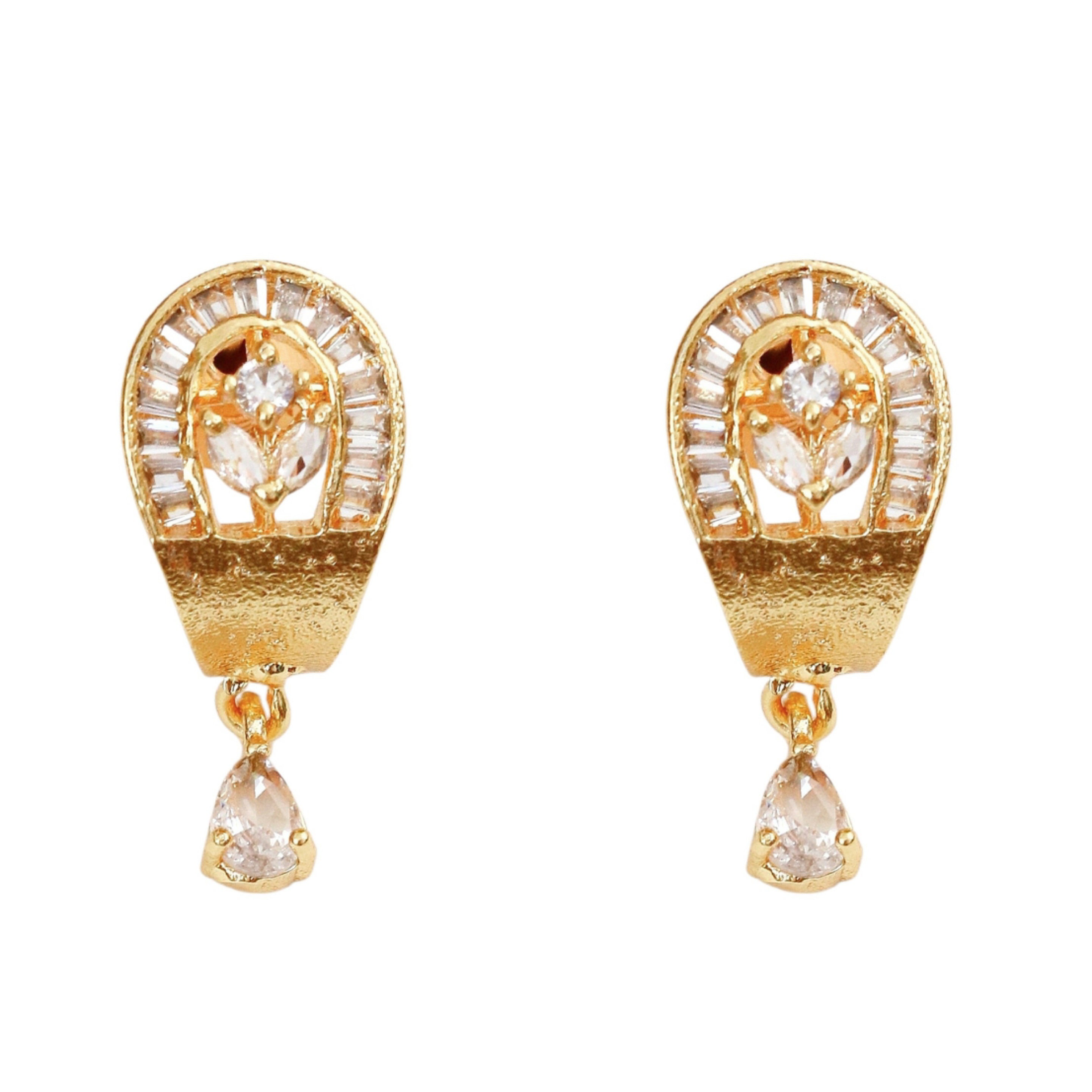 Gloomered Oval Gold Plated Necklace Set