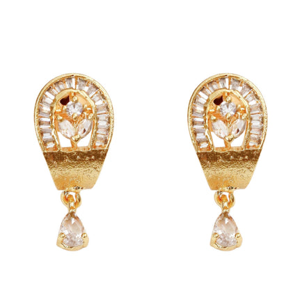 Gloomered Oval Gold Plated Necklace Set