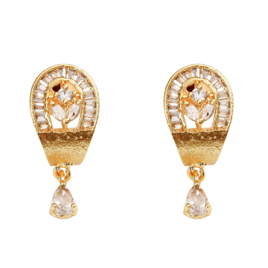 Gloomered Oval Gold Plated Necklace Set